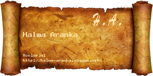 Halma Aranka névjegykártya
