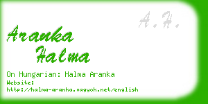 aranka halma business card